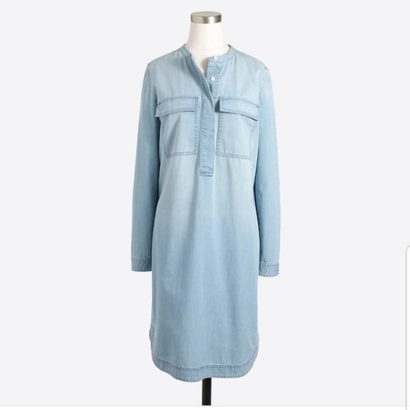 J. Crew small Blue Drapey Chambray Shirtdress - Picture 2 of 8